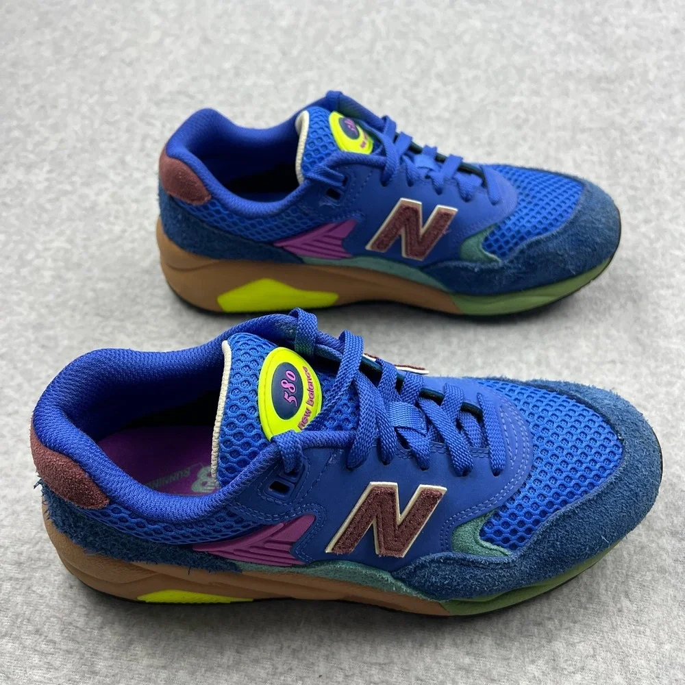 New Balance 580 Sneakers Men's 7‎ Blue Multi-Color Gum Rollbar Athletic Shoes